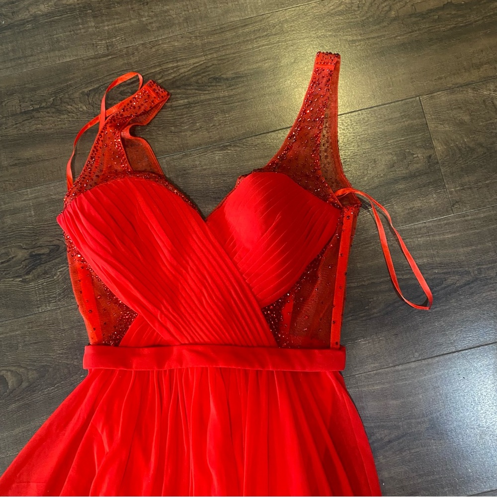 Red long dress